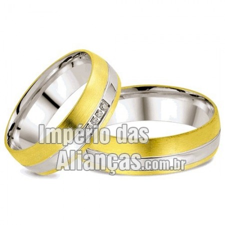 Alianças de noivado e casamento ouro 18k e prata 