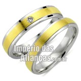 Alianças em  ouro 18k e prata