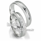 Alianças de noivado e casamento em ouro branco 18k