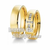 Alianças de casamento em ouro amarelo 18k 750