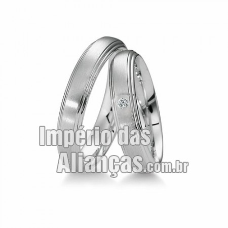 Alianças de casamento em ouro branco 18k