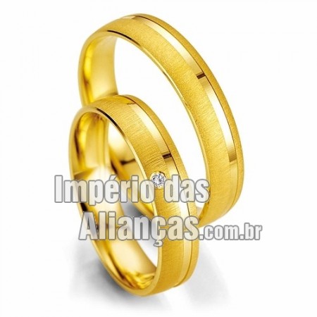 Alianças de noivado e casamento em ouro 18k