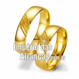 Alianças de  casamento em ouro amarelo 18k 750