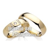 Alianças de casamento e noivado em ouro amarelo e ouro branco 18k