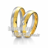 Alianças de noivado e casamento em ouro amarelo e ouro branco 18k