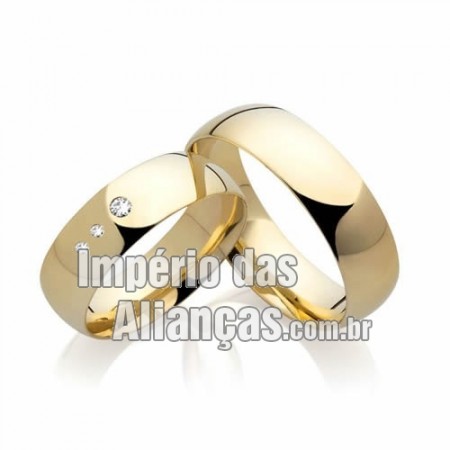 Alianças de casamento e noivado em ouro amarelo 18k