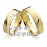 Aliança de noivado e casamento em ouro amarelo 18k