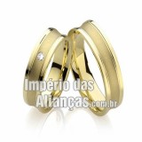 Alianças de noivado de casamento em ouro 18k