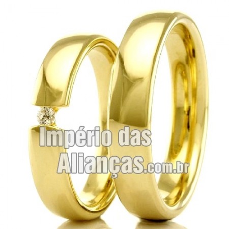 Alianças de casamento em ouro 18k 750 