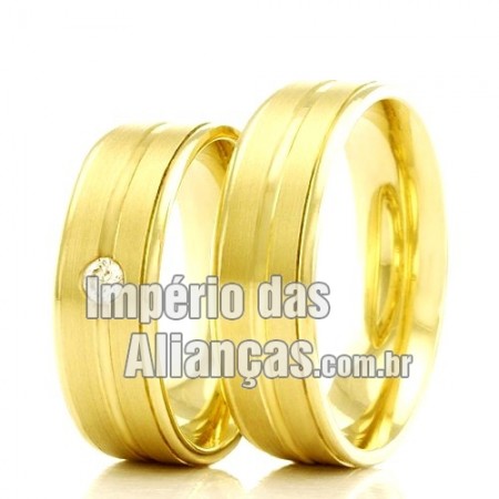 Alianças de casamento e noivado em ouro 18k 750