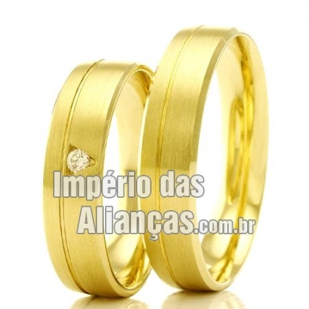 Alianças de casamento em ouro 18k 750