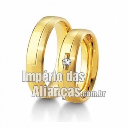 Alianças de casamento em ouro amarelo 18k 750