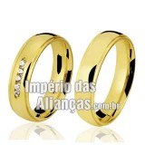 Alianças de casamento em ouro amarelo 18k 750